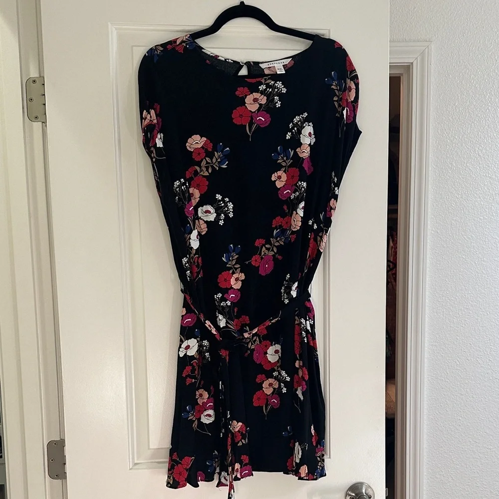 POPSUGAR Floral Print Top - Black and Pink